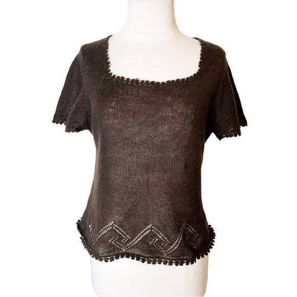 Moschino Tops - Vintage Moschino Y2K mohair square neck short sleeved sweater